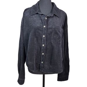 Forever 21 Black Corduroy Bomber Jacket Size XL